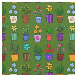 Tecido Vasos de Flores