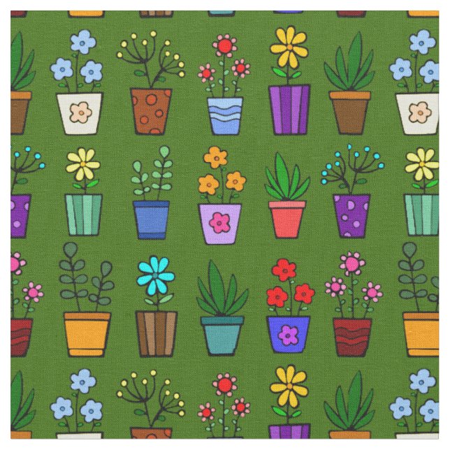 Tecido Vasos de Flores (Detalhe)