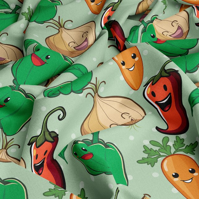 Tecido Veggies sorridentes (Criador carregado)