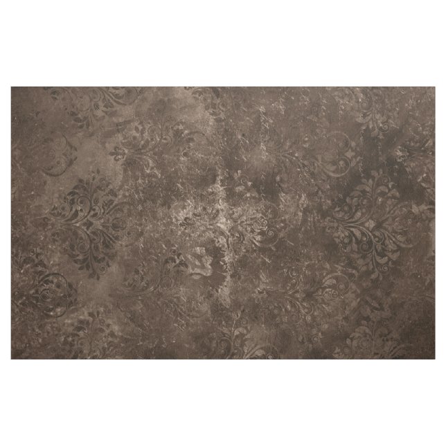 Tecido Velvety Bronze Damask | Grunge Barroco Marrom (Jarda)