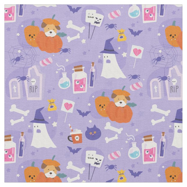 Tecido veneno de cachorrinho de halloween veneno de abóbo (Detalhe)