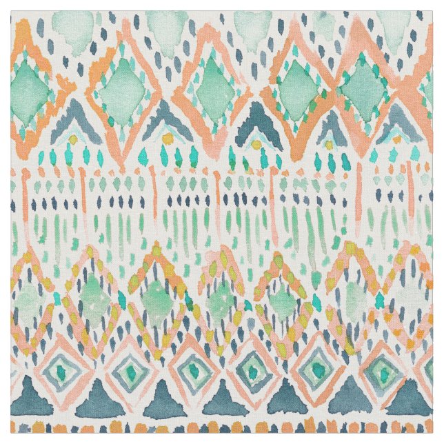 Tecido Verão TRIBAL de BALLIN' Boho geométrico (Detalhe)