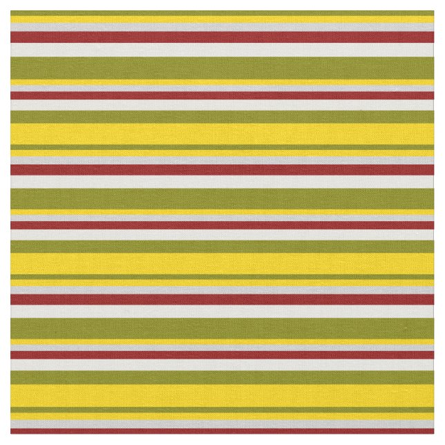 Tecido Verde, Amarelo, Cinzas Claras, Vermelho Escuro E C (Detalhe)