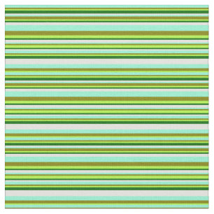 Tecido Verde, Aquamarino, Padrão de faixas amarelas clara