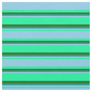Tecido Verde, Azul-Céu, Ciano-escuro e Verde-escuro