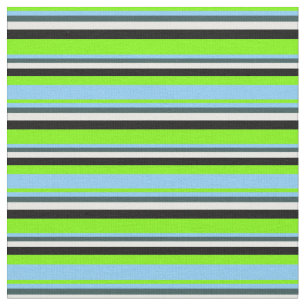 Tecido Verde, Azul Claro, Cinza, Creme de Casa e Preto