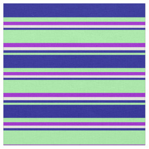 Tecido Verde, Azul Escuro, Branco e Cor Violeta Escura