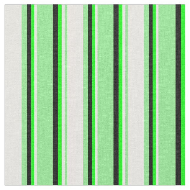 Tecido Verde-claro, Creme-da-casa, Limão e faixas pretas (Detalhe)