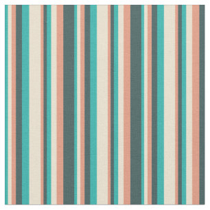 Tecido Verde-claro-marinho, bege, salmão-escuro e Cinzas-