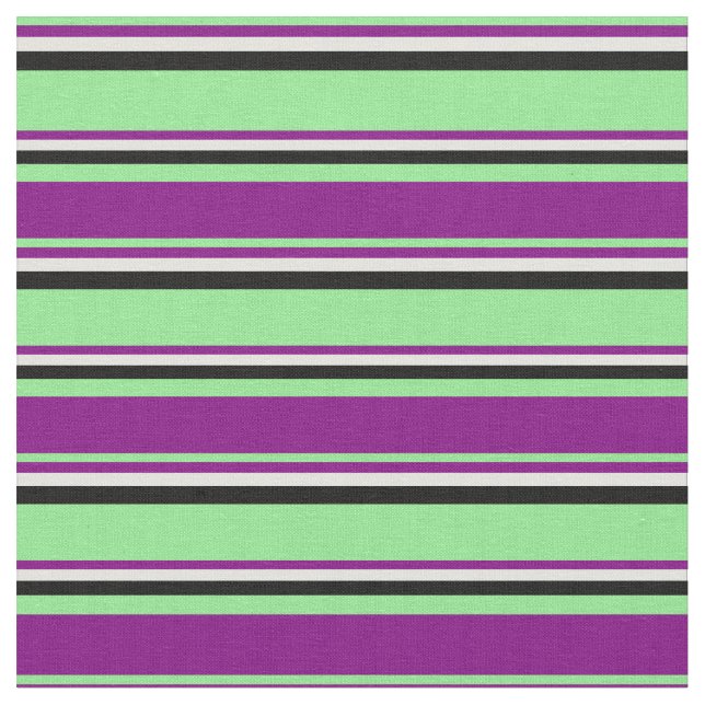 Tecido Verde claro, roxo, ciano claro e preto (Detalhe)
