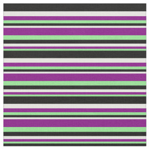 Tecido Verde claro, Roxo, Creme de Casa e Linhas Pretas
