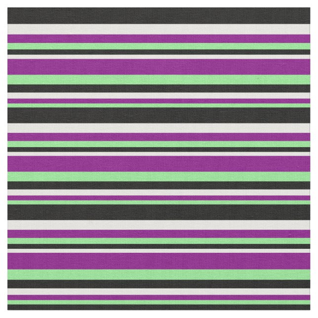 Tecido Verde claro, Roxo, Creme de Casa e Linhas Pretas (Detalhe)