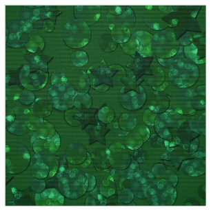 Tecido Verde, confete, brilho