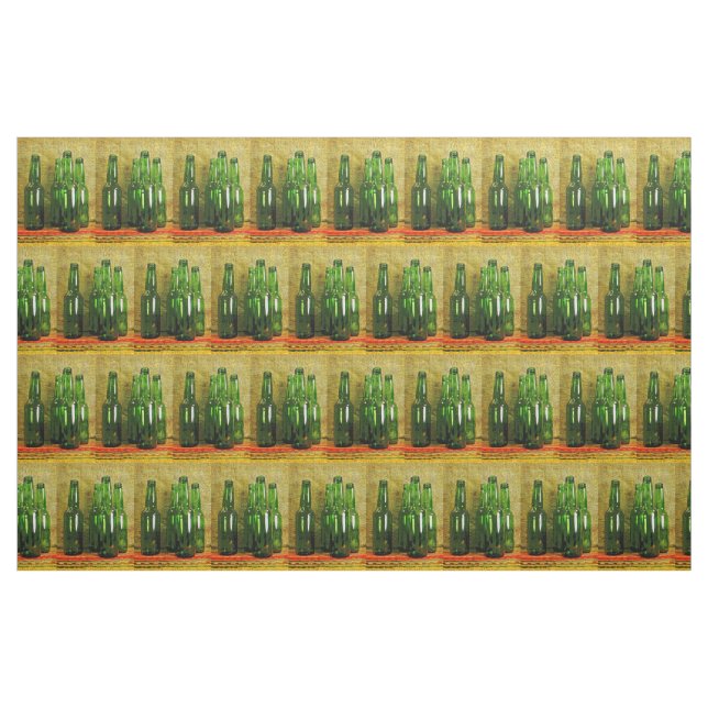 Tecido verde das garrafas de cerveja (Fat Quarter)
