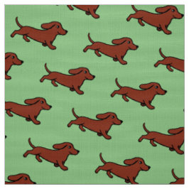 Tecido Verde de musgo Running do Dachshund liso vermelho
