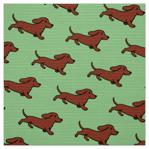 Tecido Verde de musgo Running do Dachshund liso vermelho