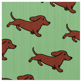 Tecido Verde de musgo Running do Dachshund liso vermelho