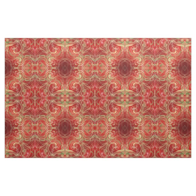 tecido verde de ouro vermelho, têxtil para casas c (Fat Quarter)