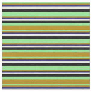 Tecido Verde, Dourado Escuro, Azul, Névoa e Preto