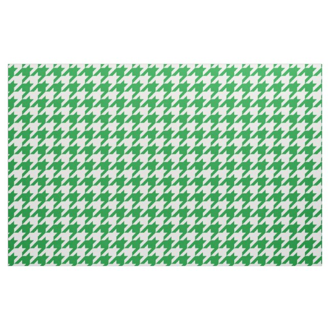 Tecido verde e branco de Houndstooth (Jarda)