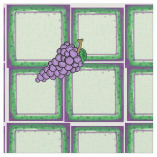 Tecido Verde e Roxo + Uvas