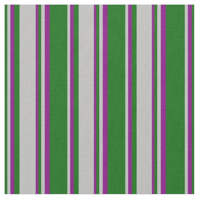 Tecido Verde escuro, Cinza e padrão roxo (Detalhe)