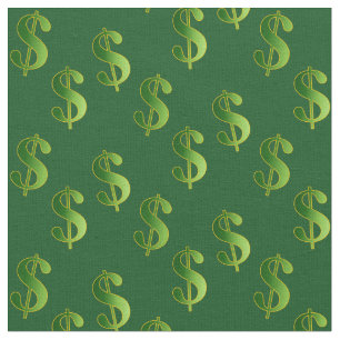 Tecido Verde Esmeralda Com Sinais De Dólar