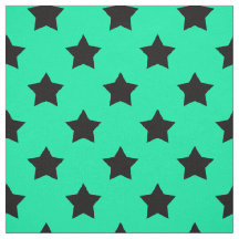 Verde Estrelas Negras Padrão Têxtil Decorativo