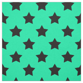 Tecido Verde Estrelas Negras Padrão Têxtil Decorativo