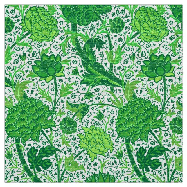 Tecido Verde floral de William Morris, esmeralda Jacobean (Modelo)