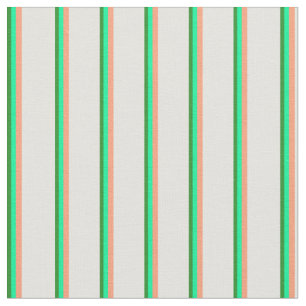 Tecido Verde Florestal, Verde, Salmão Claro e Ciano Claro