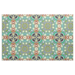 Tecido Verde limão Laranja Turquoise Bali Batik Padrão