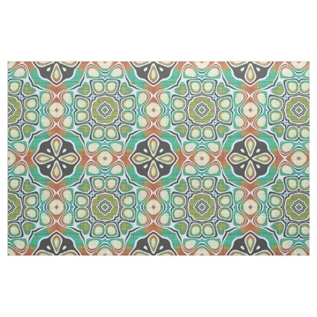 Tecido Verde limão Laranja Turquoise Bali Batik Padrão (Fat Quarter)