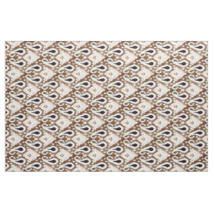 Tecido Verde Mar Limão Escuro Padrão Tribal Ikat