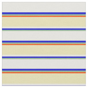 Tecido Verde-Mar Negro, Azul, Creme-Casa, Tan & Linhas Ve