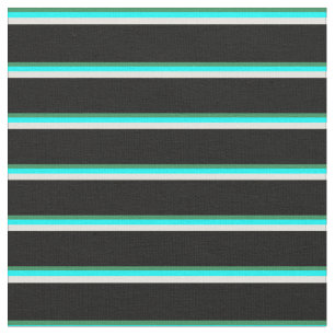 Tecido Verde marinho, ciano, amarelo claro e preto