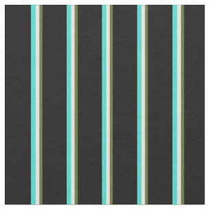 Tecido Verde-oliva escuro, bege, turquesa e preto