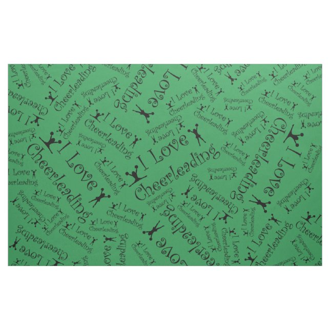 Tecido Verde que eu amo cheerleading (Jarda)