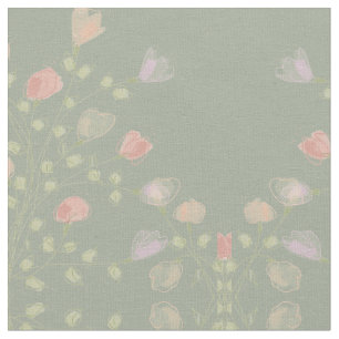 Tecido Verde Suave com Pastel Floral
