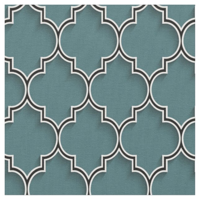 Tecido Verde-Teal Quatrefoil (Detalhe)