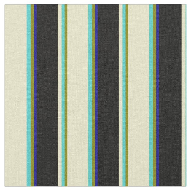 Tecido Verde, Turquesa, Dourado Pálido, Preto, Azul Escur (Detalhe)