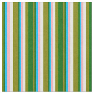 Tecido Verde, Verde Escuro, Azul Céu, Rosas claro e Branc