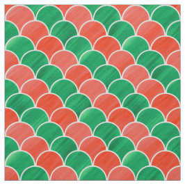 Tecido verde vermelho do teste padrão da escala do