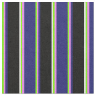 Tecido Verde, Violeta, Azul Meia-Noite, Linhas Pretas e B