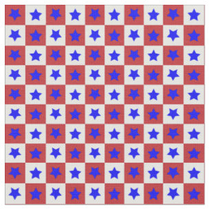 Tecido Verificação de estrelas em vermelho, branco e azul