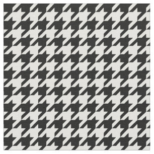 Tecido Verificação de houndstooth Clássico Branco Preto