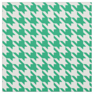Tecido Verificação de Houndstooth Verde e Branco