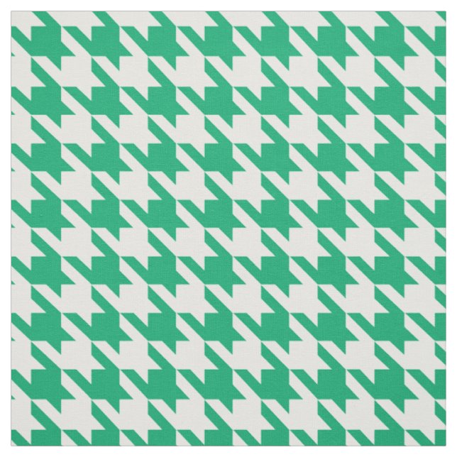 Tecido Verificação de Houndstooth Verde e Branco (Modelo)