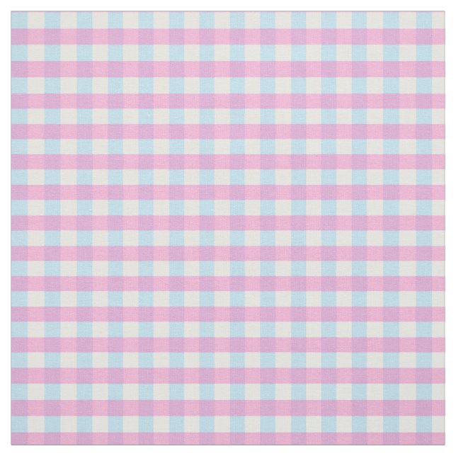 Tecido Verificação de Xadrez de Gingham Azul Cor-de-Rosa  (Modelo)
