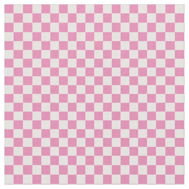 Tecido Verificações de .25 Polegadas Xadrez Rosa e Branco (Detalhe)